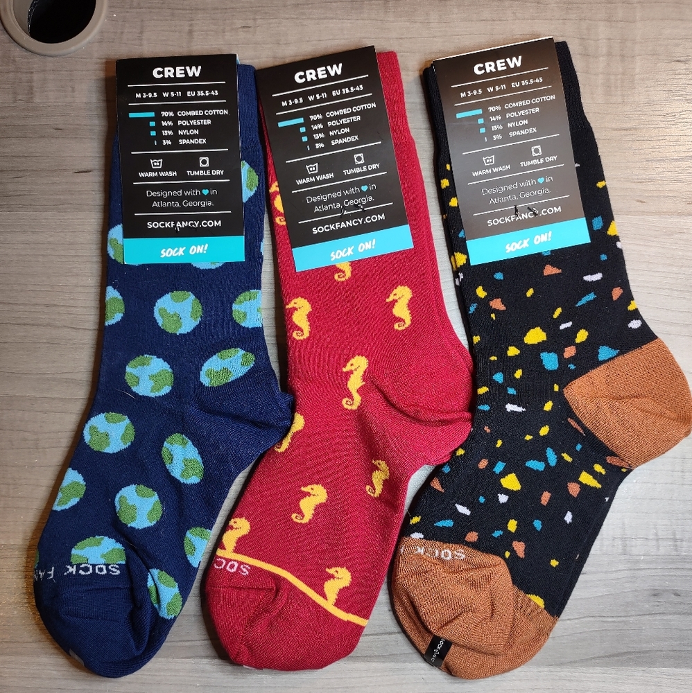 3 pairs of Sock Fancy crew socks
